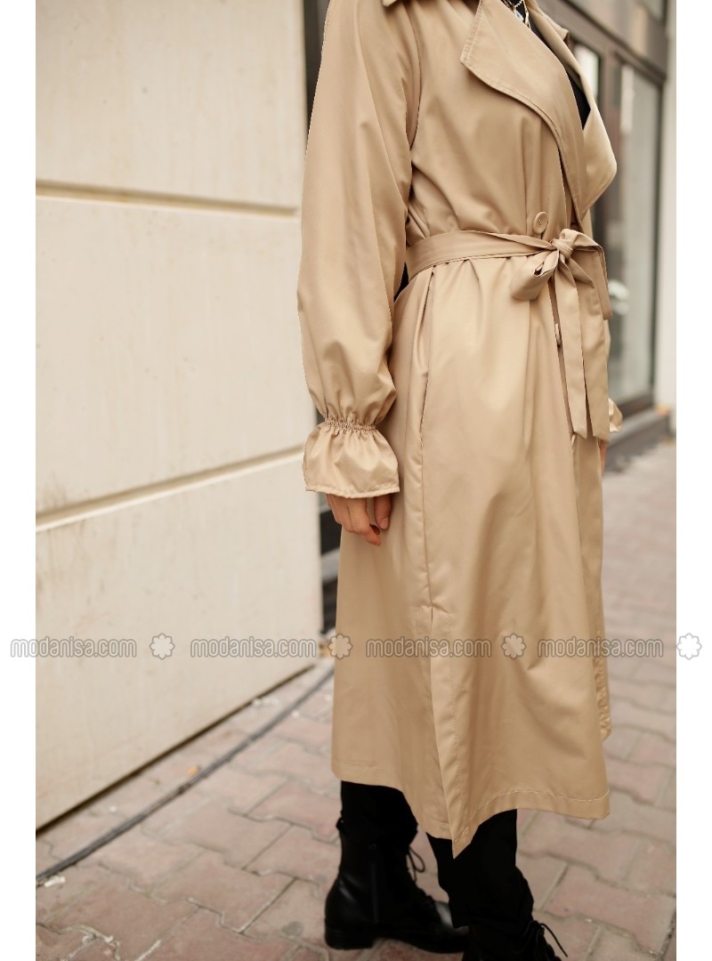 Zara Trench coat Beige L WOMEN FASHION Coats Trench coat Basic discount 85% 