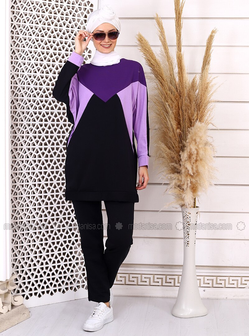 purple black outfit