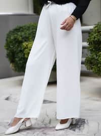 Elastic Waist Pants Off-White