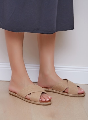Beige - Sandal - Slippers - Shoestime