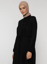 Black - Polo neck - Unlined - Acrylic - Dress