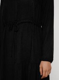 Black - Polo neck - Unlined - Acrylic - Dress