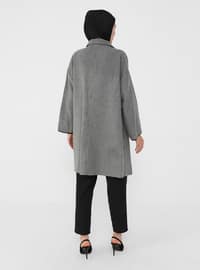 Gray - Unlined - Polo neck - Acrylic - - Topcoat