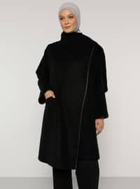 Black - Unlined - Polo neck - Acrylic - - Topcoat