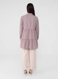 Oversize Button Down Tunic - Dusty Lilac
