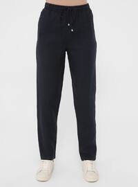 Navy Blue - Linen - Pants