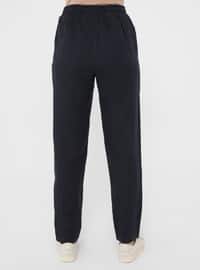 Navy Blue - Linen - Pants