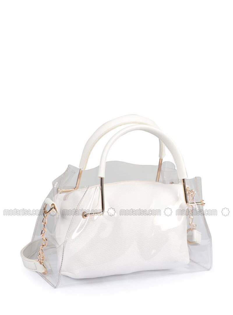 white clutch handbag