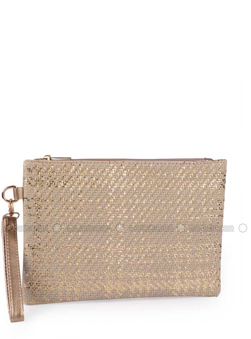 beige clutch purse