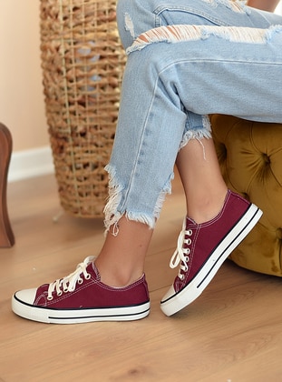 Casual - Maroon - Casual Shoes - Pembe Potin
