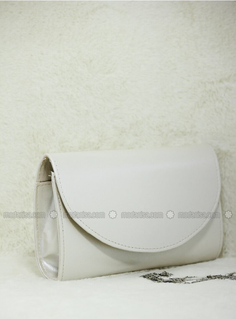 cream clutch bag