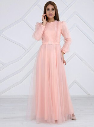 salmon formal dress