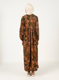 Patterned Dress - Khaki