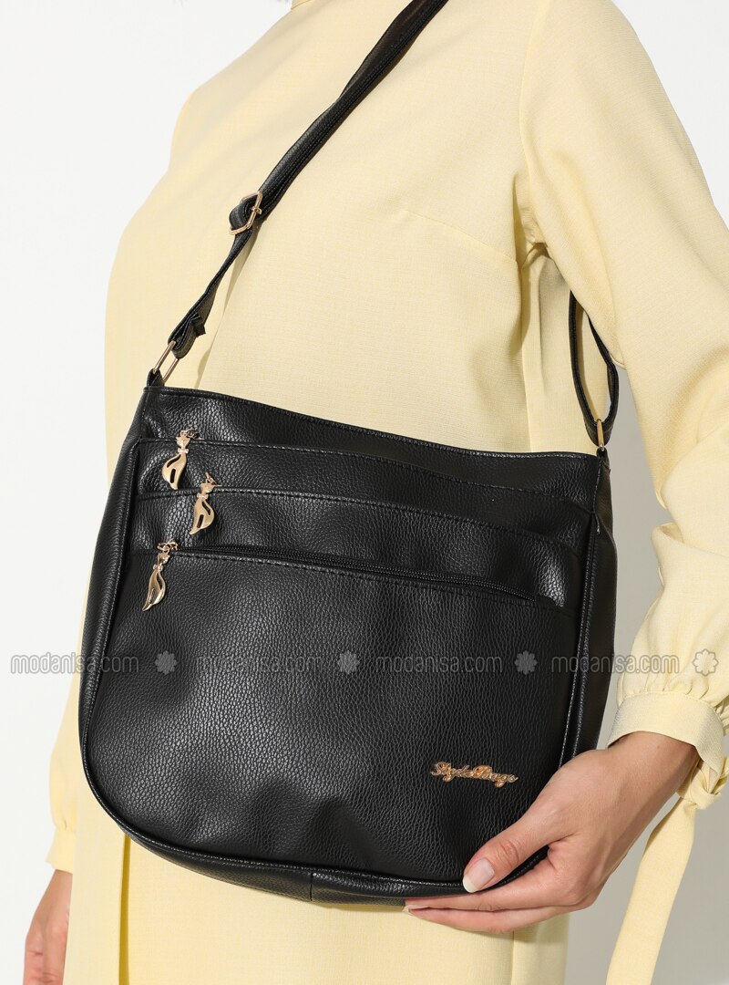 black satchel shoulder bag