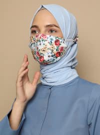 Multi - Floral - Cotton - - Instant Scarf - Maske