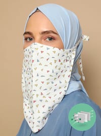 Multi - Printed - Cotton - - Instant Scarf - Maske