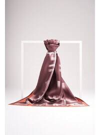 Silk Blend - Orange - Printed - Shawl Wrap