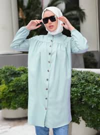 Button Down Tunic With Side Pockets