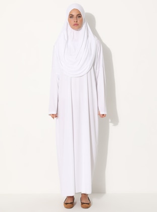 White - Unlined - Prayer Clothes  - Sayın Tesettür