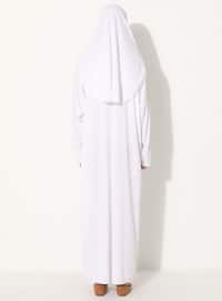 أبيض - نسيج غير مبطن - ملابس صلاة