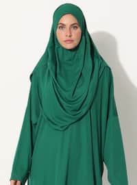 الأخضر الزمردي - نسيج غير مبطن - ملابس صلاة