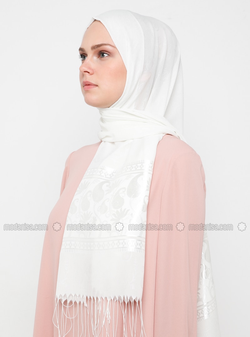 cream chiffon shawl