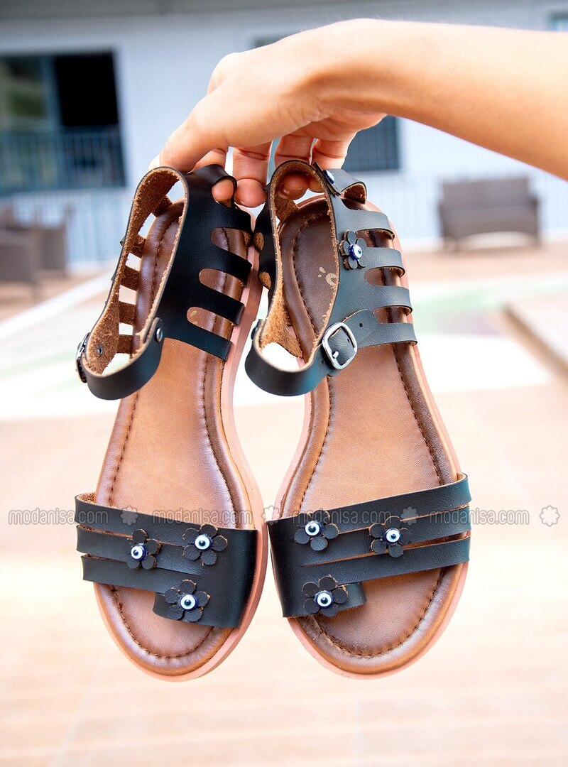 black sandal shoes