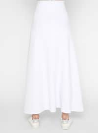 White - Ecru - Unlined - Skirt