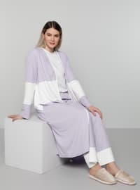 White - Lilac - Unlined - Plus Size Coat