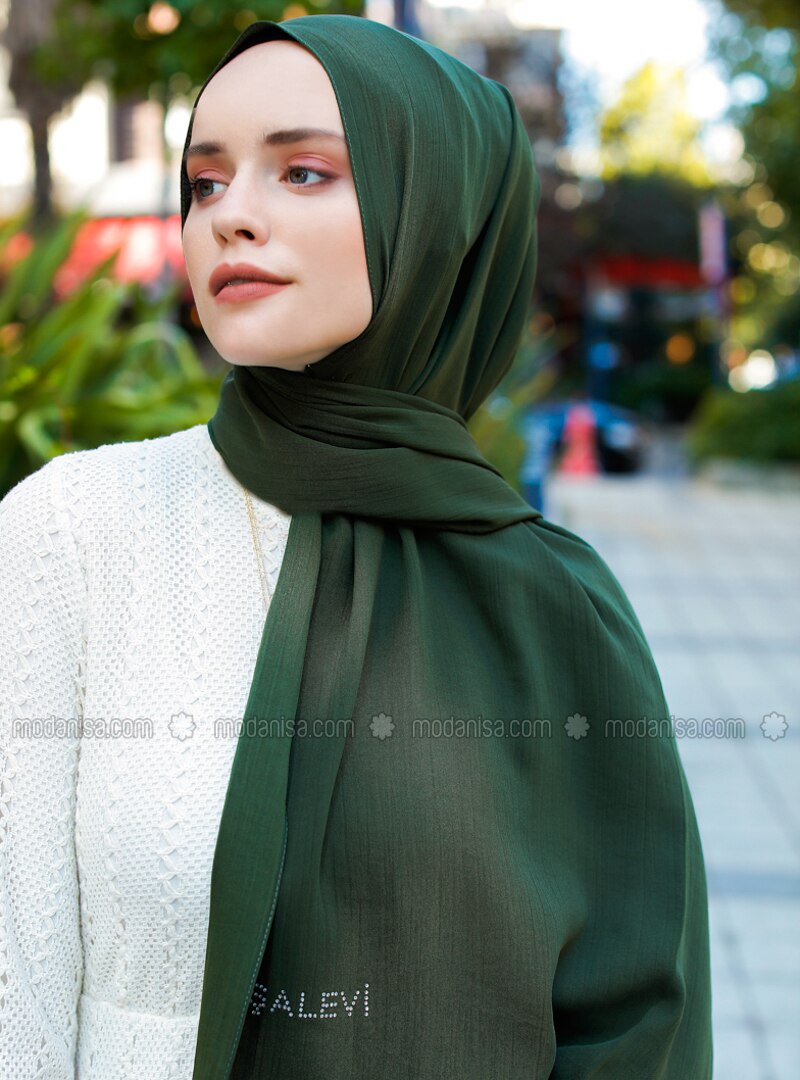 green plain viscose shawl sal evi