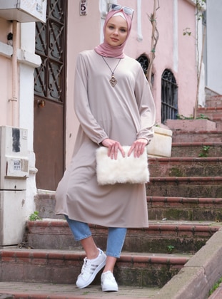Necklace Detailed Tunic Mink