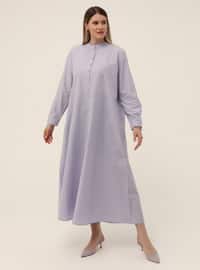 Oversize Pocket Detailed Oversize Dress - Dusty Lilac