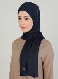 Combed Cotton Shawl Navy Blue
