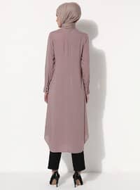 Button Detailed Viscose Tunic Mink
