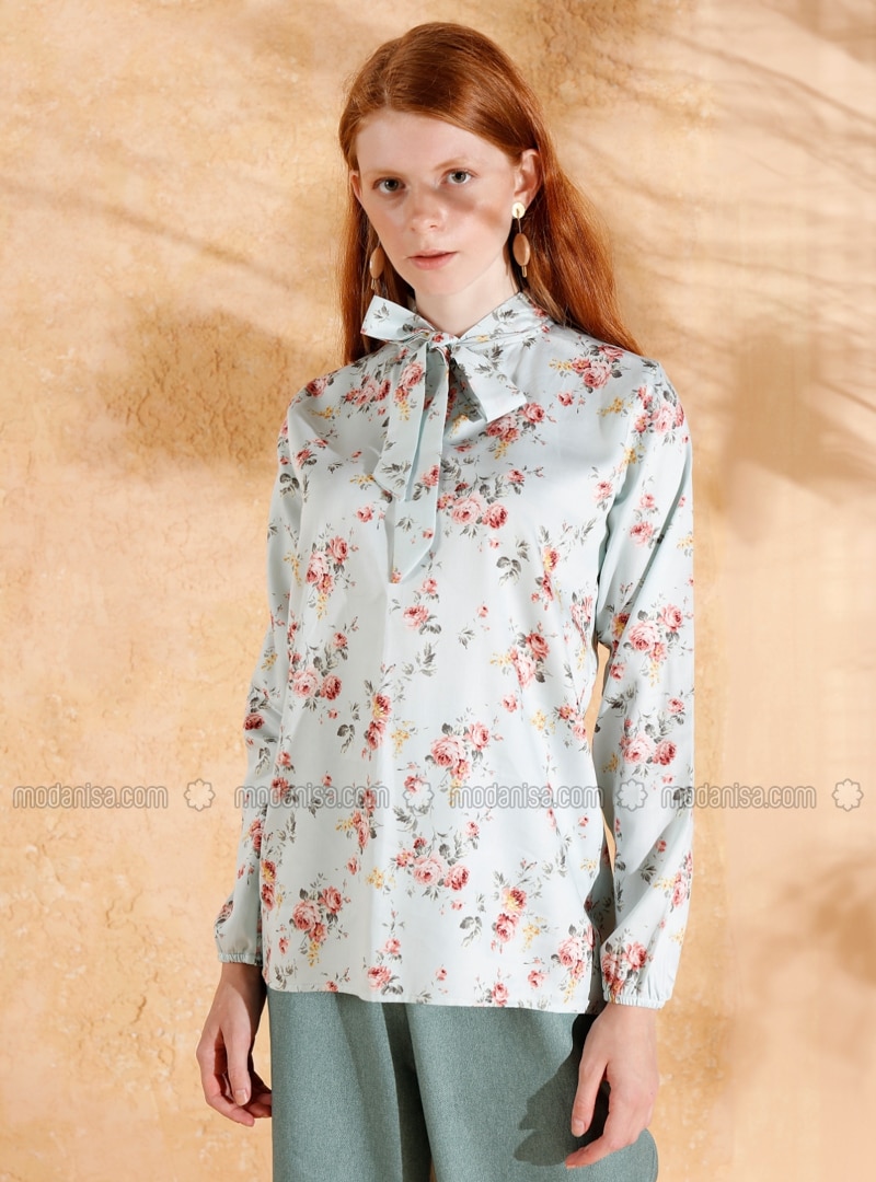 floral polo collar sweater