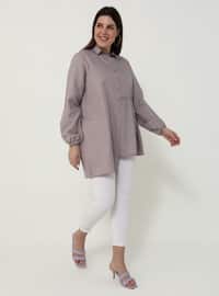 Dusty Rose - Lilac - Point Collar - Plus Size Tunic