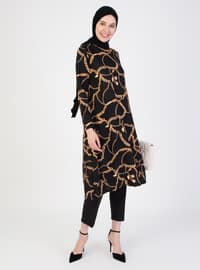Chain Patterned Tunic Black