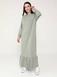 Olive Green - Unlined - Plus Size Dress