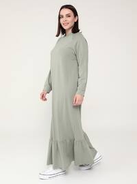 Olive Green - Unlined - Plus Size Dress