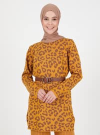 Mustard - Leopard - Unlined - Knit Tunics