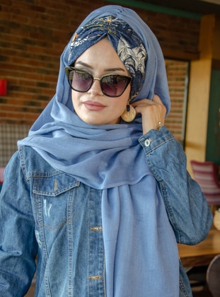 Instant And Practical Shawl Blue Instant Scarf
