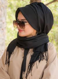 Hat And Shawl Black Instant Scarf
