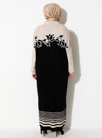 Beige - Black - Unlined - Crew neck - Acrylic - - Wool Blend - Knit Dresses