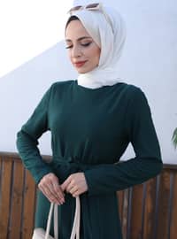 Volan Modest Dress Emerald Green