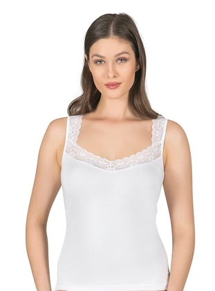 White -  - Undershirt - Özkan İç Giyim