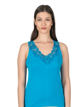 Turquoise -  - Undershirt - Özkan İç Giyim
