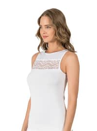 White - Modal - - Undershirt - Özkan İç Giyim