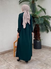 Zippered Abaya Emerald Green