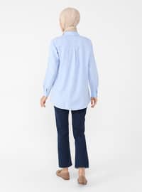 Oxford Fabric Basic Shirt Light Blue
