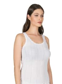 White - Ecru - - Undershirt - Özkan İç Giyim